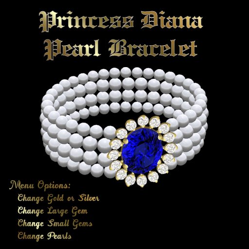 Second Life Marketplace Ashira's Princess Diana Pearl Bracelet